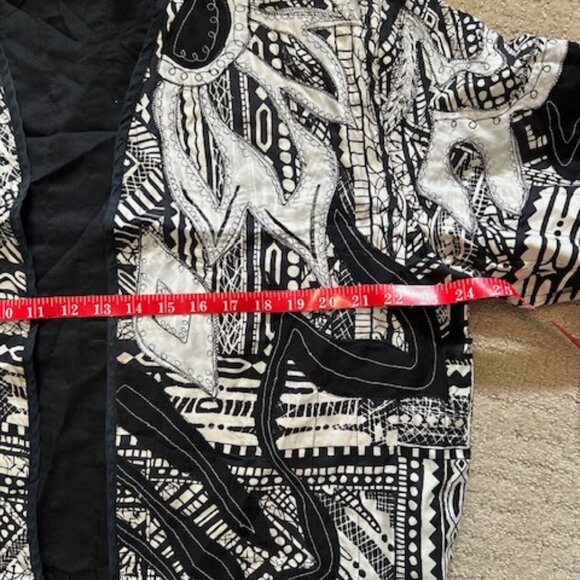 Chico's Black and White Silk Jacket - Picture 2 of 5